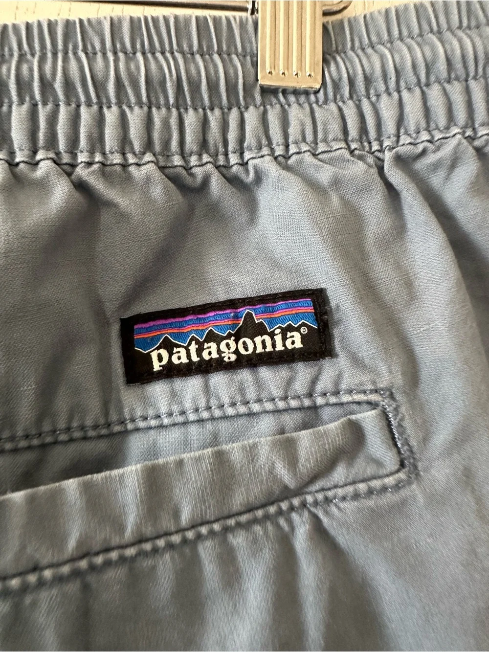 Patagonia Men’s Blue Organic Cotton Hemp Elastic Waist Shorts- Medium